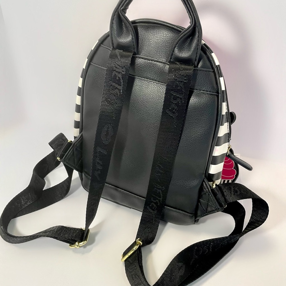 Betsey Johnson Pink Black White mini backpack bag - Picture 4 of 12